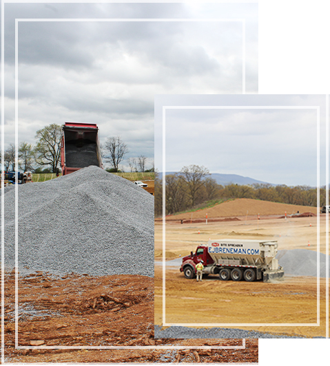 Large Pile of Gravel and an E.J. Breneman Tanker